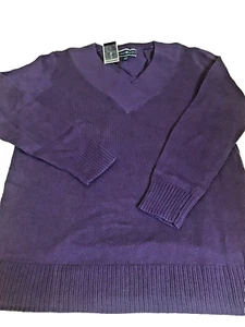 Karen Scott Damen Pullover Small Crossover V-Ausschnitt gerippter Saum lila neu - Bild 1 von 6