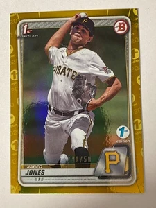 2020 Bowman Draft 1st Edition Gold Foil /50 Jared Jones BD-70 Pittsburgh Pirates - Picture 1 of 4