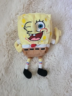 TY 海绵宝宝竖起大拇指眨眼眼睛毛绒豆豆宝宝填充 2004 — 第 1/4 张图片