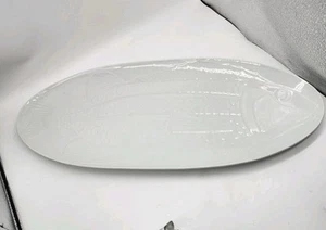 DANSK Design Fine Porcelain Molded Fish Pattern Platter Plate 24" X 10" T18 - Picture 1 of 4
