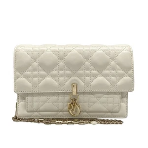 Auth DIOR/ChristianDior My Dior Daily Chain Pouch - White Lambskin - Picture 1 of 14