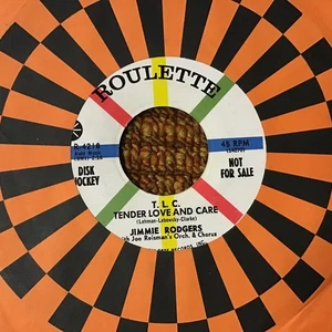 45 RPM Jimmie Rodgers ROULETTE DJ 4218 TLC / waltzing Matilda VG++ - Picture 1 of 2