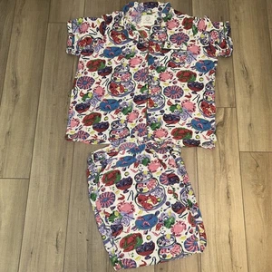 Printfresh A Shell Of A Good Time Pajama Set Women 2X Crabs Seafood Whimsical - Picture 1 of 9