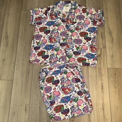 Printfresh A Shell Of A Good Time Pajama Set Women 2X Crabs Seafood Whimsical - Image 1 of 4