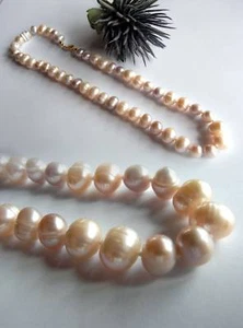 SCHMUCK-STCK SÜSSWASSER PERLEN KETTE COLLIER 45 CM - Picture 1 of 1