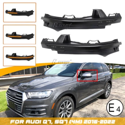 Dynamic LED Side Mirror Turn Signal Lights For Audi Q7 SQ7 2016-22 Q5 SQ5 18-22 - Image 1 of 4