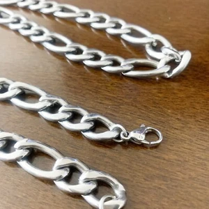 Macy’s Herren Silber Edelstahl Figaro Kette Glieder Hip Hop Halskette - Bild 1 von 10