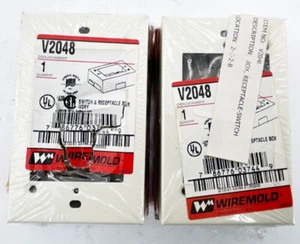 New Lot of 2 Wiremold V2048 Switch and Receptacle Box 1-3/4" Ivory - Picture 1 of 4
