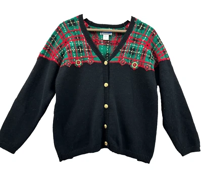 Vintage Pendleton Womens Large Wool Button Down Sweater Cardigan Christmas - Image 1 of 4