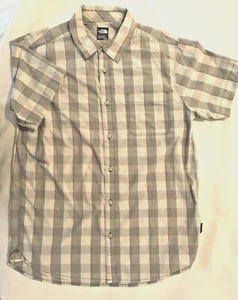 Camisa THE NORTH FACE Para Hombres Gris A Cuadros S/Sl Abotonada-Talla Mediana-Mezcla de Poliéster - Imagen 1 de 3