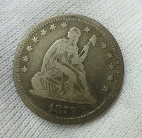 1875 Seated Liberty Quarter VF (INV72032) Cover