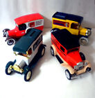 4 Vintage Liberty Classic, Model A, T & Studebaker Delivery Van Banks Die Cast