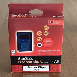 SanDisk Sansa Clip Plus MP3 Player Recorder FM Radio 4GB Blue, New - Picture 1 of 18