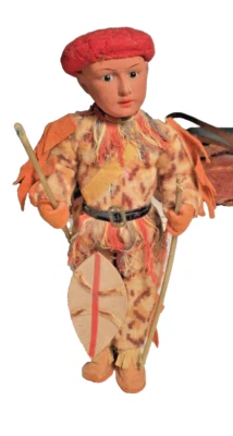 Muñeca nativa americana antigua alemana con cabeza de bisque de 12", articulada, RARA Foto 1 de 4