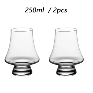 2 Pcs Crystal Glass Whiskey Cup 250ml Clear Drinking Glasses Scotch Wine Liquor - Picture 1 of 11
