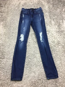 Rock & Republic Berlin Skinny Jeans Damen Größe 2 blau dunkel wash distressed - Bild 1 von 13