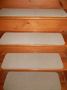 14 STEPS 9" x 30''+ landings 30" x 30" Stair Treads Staircase WOVEN WOOL Jute. - Picture 1 of 5