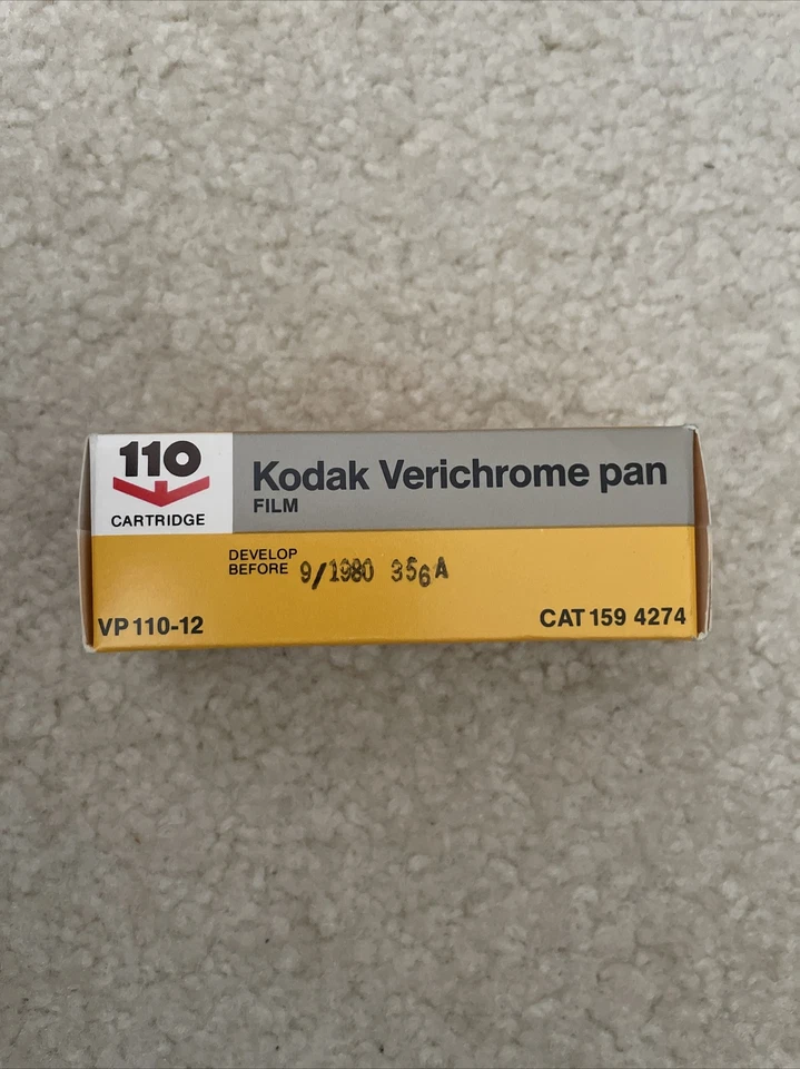 KODAK Verichrome Pan 110 Film Cartridge. 12 Exp. B&W Expired 9/1980 Unopened - Image 1 of 4