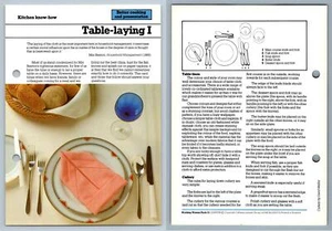 Table-Laying I  - Know-How - Working Woman's 1980s Recipe Card - Picture 1 of 1