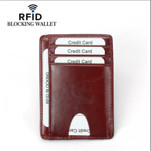 Mens RFID Block Slim Wallet Credit Card ID Holder Minimalist Front Pocket Wallet