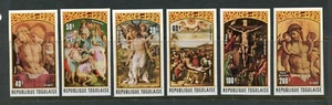 TOGO 1980, CHRISTMAS ART, PAINTINGS, Scott 1053-1055,C416-C418, IMPERFORATE, MNH - Picture 1 of 1