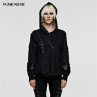 Punk Rave Asymmetrical Drawstring Decoration Women Hoodies Loose Dark Sweatshirt