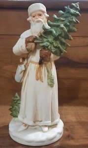 Enesco weißes Gewand Belsnickle Keramik Weihnachtsmann Figur The Gifted Line handbemalt - Bild 1 von 8