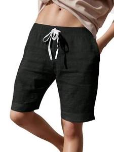 Men's Solid Color Drawstring Elastic Waist Casual Shorts - Picture 1 of 14