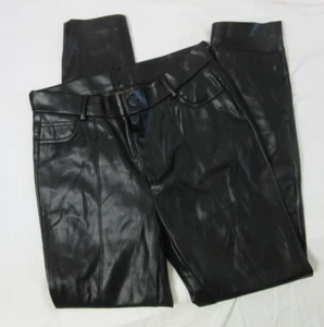 Truth by Republic Black Faux Leather Pants Straight Leg Mid Rise Size 4 - Picture 1 of 10