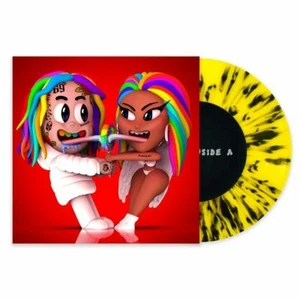 6ix9ine Nicki Minaj Trollz 7 inch Vinyl Limited Yellow Black Splatter 7" Record - Foto 1 di 3
