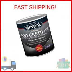 Minwax Fast Drying Polyurethane Protective Wood Finish, Warm Satin, 1 Quart - Picture 1 of 2