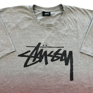 Stussy Gray & Red Spellout Shirt Size Medium Hypebeast Streetwear Surfer Skater - Picture 1 of 8