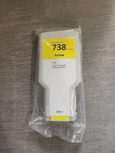 Compatible HP DesignJet 738 Yellow Ink Cartridge 676M8A – 300ml – New Sealed - Picture 1 of 7