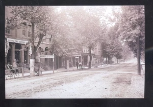 REAL PHOTO FLEMINGTON NEW JERSEY NJ DOWNTOWN DIRT STREET SCENE POSTCARD COPY - Picture 1 of 1
