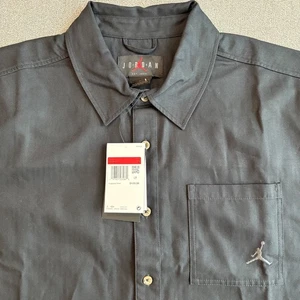 Nike Air Jordan Men's Essential Statement Button Down Black Size L - Picture 1 of 6