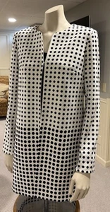 KARL LAGERFELD Jacke weiß/marineblau gepunktet vorne offen, Staubtuch ELEGANT! - Bild 1 von 6