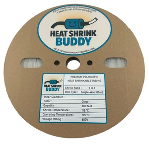 VOLLE 600 Fuß SPULE 1/16 Zoll Innendurchmesser 1,5 mm klar Polyolefin dünnwandiger Schrumpfschlauch 2:1 - Bild 1 von 5