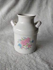 Vintage Old Ceramic Milk Yar, Farmhouse Style, Pink And Blue Flower Design - Picture 1 of 11