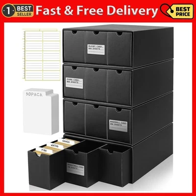 Trading Cardboard Storage Box 9 Pack with 50 Card Dividers, Card Storage Organiz - Image 1 of 4