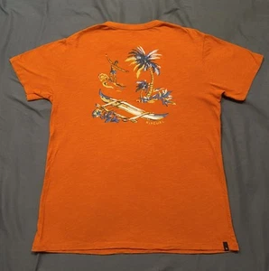Rip Curl Graphic T Shirt Surfer Beach Palm Tree Orange Standard Fit Medium - Picture 1 of 5