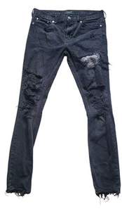 Pantalones de mezclilla para hombre Pacsun negros ajustados desgastados 32 X 34 - Imagen 1 de 12