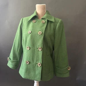 Chaqueta Cabi talla 8 verde para mujer mezcla de lana/poliéster doble botonadura - Imagen 1 de 6