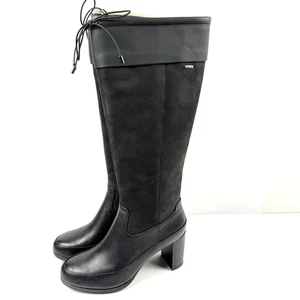 Clarks London Town Boots Womens 9 Black High Heel Rain Gore Tex GTX - Picture 1 of 11