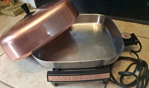 Sartén eléctrica Hoover vintage con tapa de cobre modelo # 8661 funciona muy bien - Imagen 1 de 24
