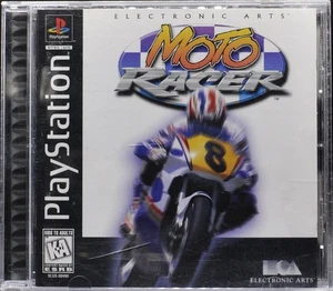 Moto Racer (PlayStation, 1997) [Etiqueta Negra] [CIB] - Estuche Completo, agrietado - Imagen 1 de 4