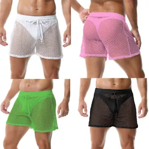 Pantalones cortos sueltos deportivos de malla transpirable de playa con red transparente para hombre - Imagen 1 de 47