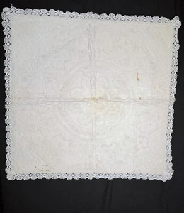 Antigua almohada acolchada blanca sobre blanca 1920 farsa #1 - Imagen 1 de 3
