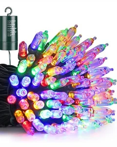 Multicolor Christmas Lights 100 LED 33 ft Battery Operated String Lights Wate... - Picture 1 of 6