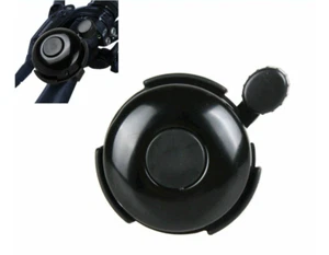 FLICK BELL RINGER Bike Bicycle safety chrome aluminum frame handlebar Black - Picture 1 of 6