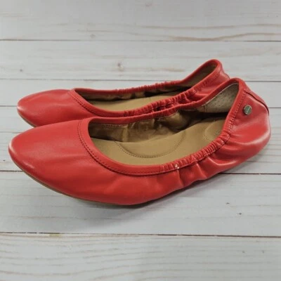 Calvin Klein Preila Women Size 6 Coral Pink Round Toe Leather Ballet Flats - Image 1 of 4